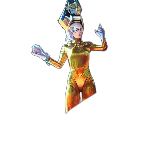 robot, staff, crown, jewelry, concept art, pixel art, comic book art, 3d render transparent PNG cut-out