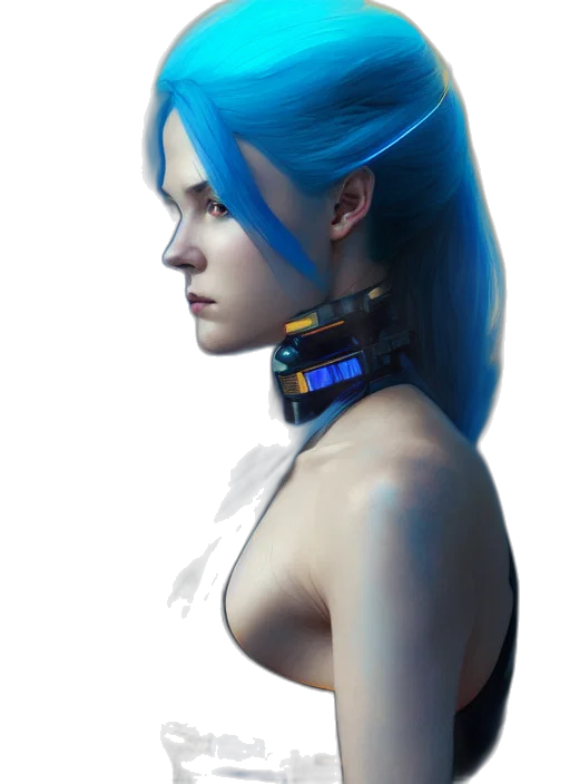 robot, face, jewelry, cyberpunk transparent PNG cut-out