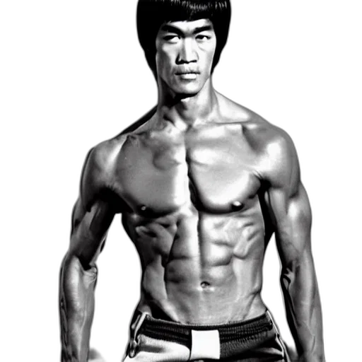 photorealistic, comic book art, bruce, lee transparent PNG cut-out