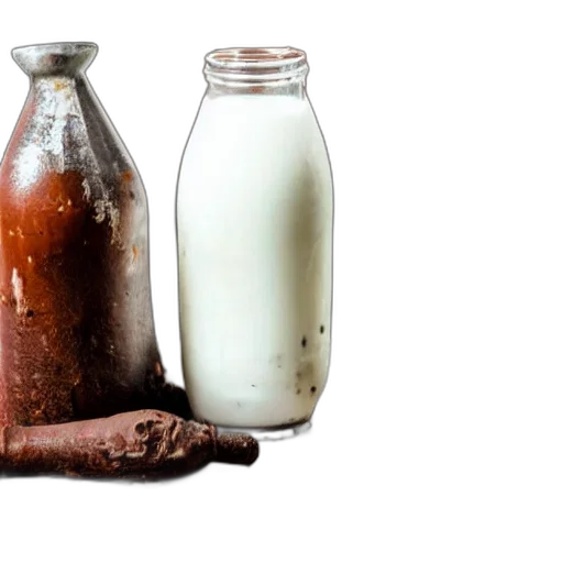 bottle, food, dirty, milk, cow, inside, rusted, slaughterhouse transparent PNG cut-out