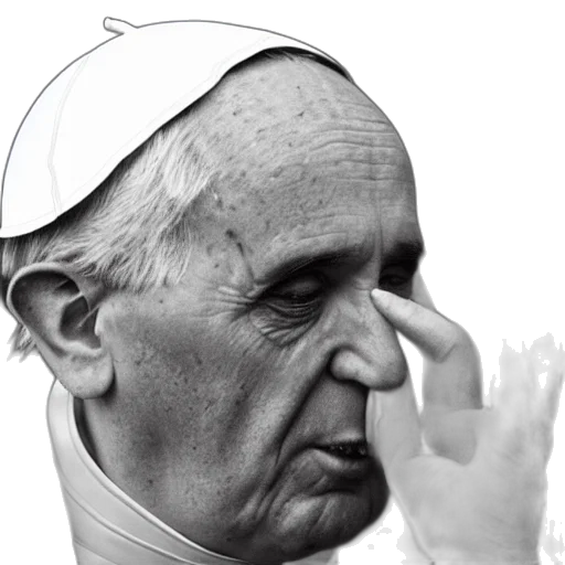 face, photorealistic, pope, smooking transparent PNG cut-out