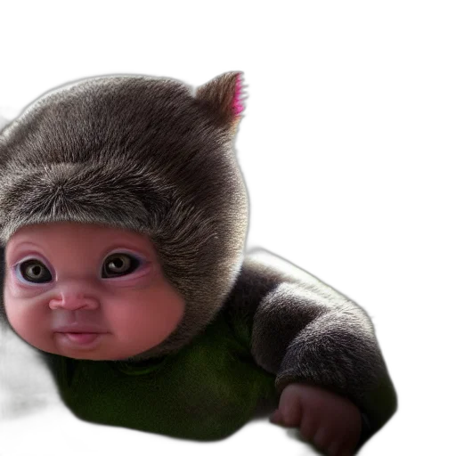 creature, hat, animal, face, 3d render, photorealistic, concept art, fantasy art transparent PNG cut-out
