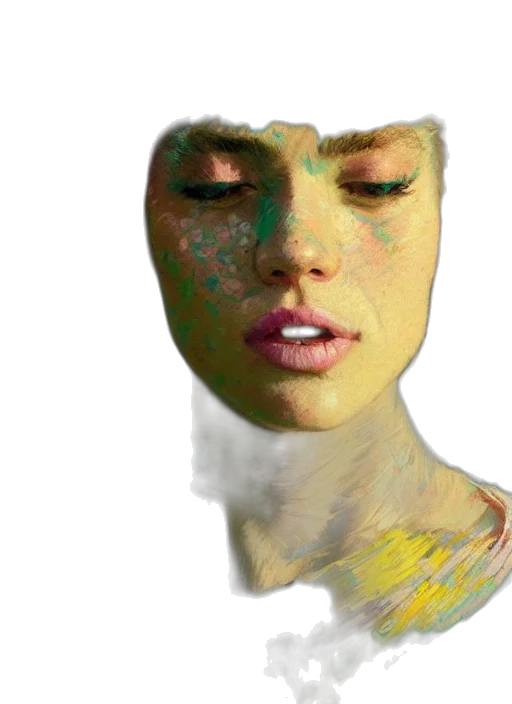 face, mask, creature, jewelry, photorealistic, 3d render, oil painting, watercolor transparent PNG cut-out