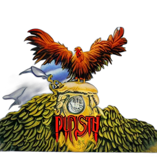 concept art, photorealistic, pixel art, fantasy art, chicken, escaping, psych, ward transparent PNG cut-out