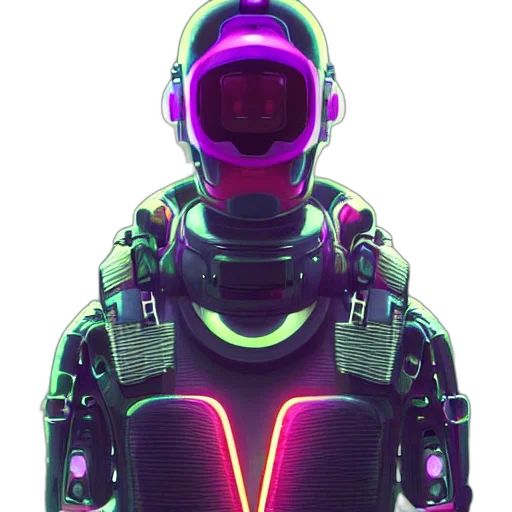 robot, jacket, mask, face transparent PNG cut-out
