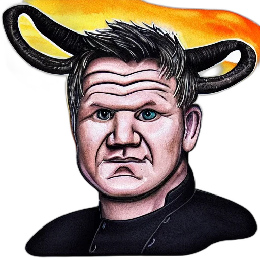 cartoon, concept art, comic book art, photorealistic, portrait, chef, gordon, ramsay transparent PNG cut-out