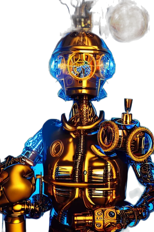 robot, staff, concept art, 3d render, portrait, photo, giant, huge transparent PNG cut-out