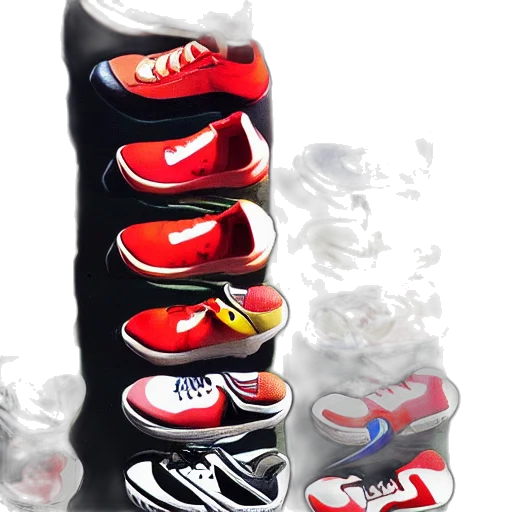 shoes, 3d render, color, scheme transparent PNG cut-out