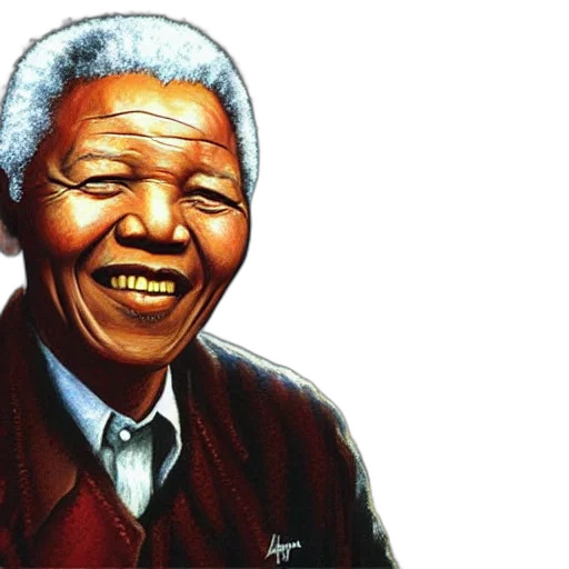 face, photorealistic, comic book art, pixel art, portrait, painting, nelson, mandela transparent PNG cut-out