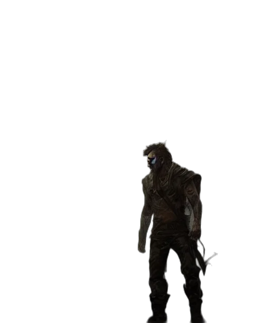 staff, weapon, creature, mask, concept art, 3d render, pixel art, cyberpunk transparent PNG cut-out