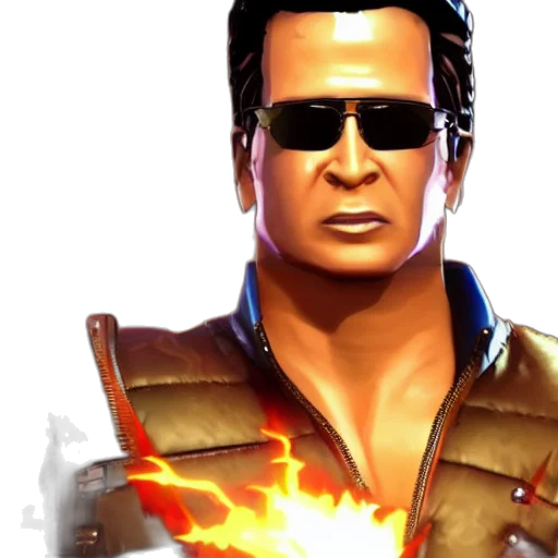 3d render, comic book art, concept art, photorealistic, johnny, cage, fortnite transparent PNG cut-out