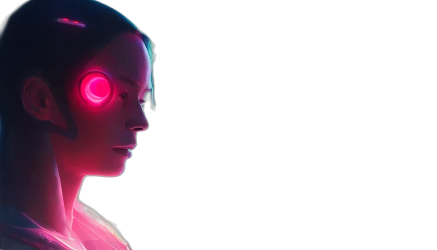 robot, face, cyberpunk, concept art transparent PNG cut-out