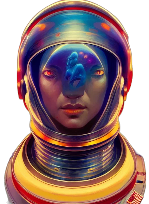 face, robot, mask, creature, concept art, fantasy art, comic book art, cyberpunk transparent PNG cut-out