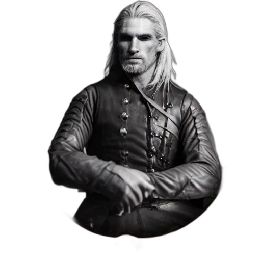 jacket, staff, sword, face, fantasy art, photorealistic, concept art, pixel art transparent PNG cut-out