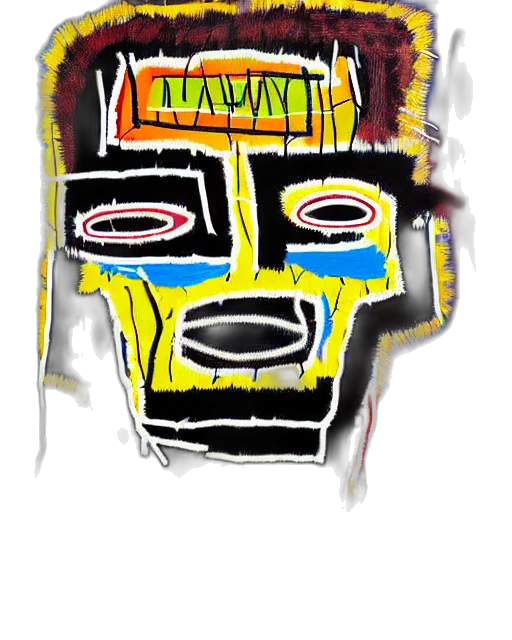 mask, face, robot, crown, concept art, comic book art, cartoon, photorealistic transparent PNG cut-out