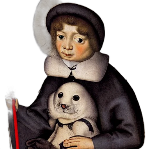 staff, animal, oil painting, photorealistic transparent PNG cut-out