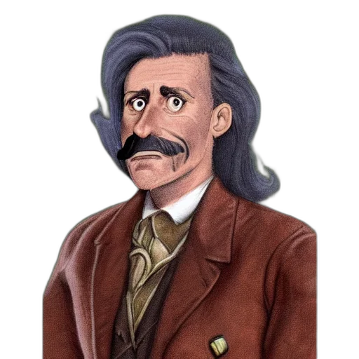 face, jacket, staff, mask, cartoon, comic book art, concept art, photorealistic transparent PNG cut-out