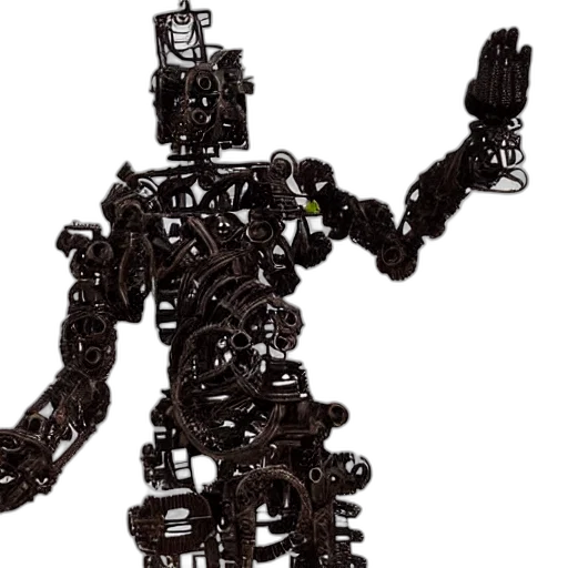 robot, weapon, creature, animal, concept art, 3d render, sculpture, made transparent PNG cut-out