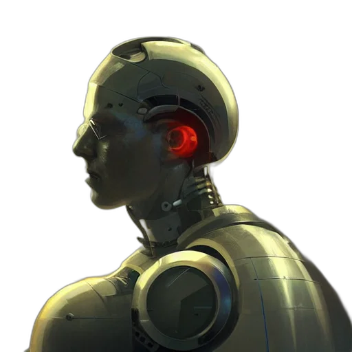 robot, cyberpunk, concept art, 3d render transparent PNG cut-out