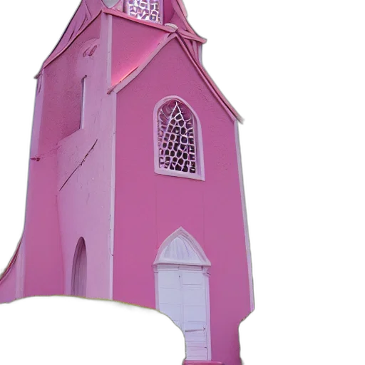 building, jewelry, 3d render, photorealistic, concept art, pastel, pink, church transparent PNG cut-out
