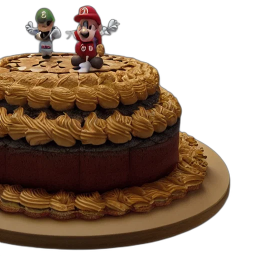 3d render, hyperrealistic, cake, themed transparent PNG cut-out