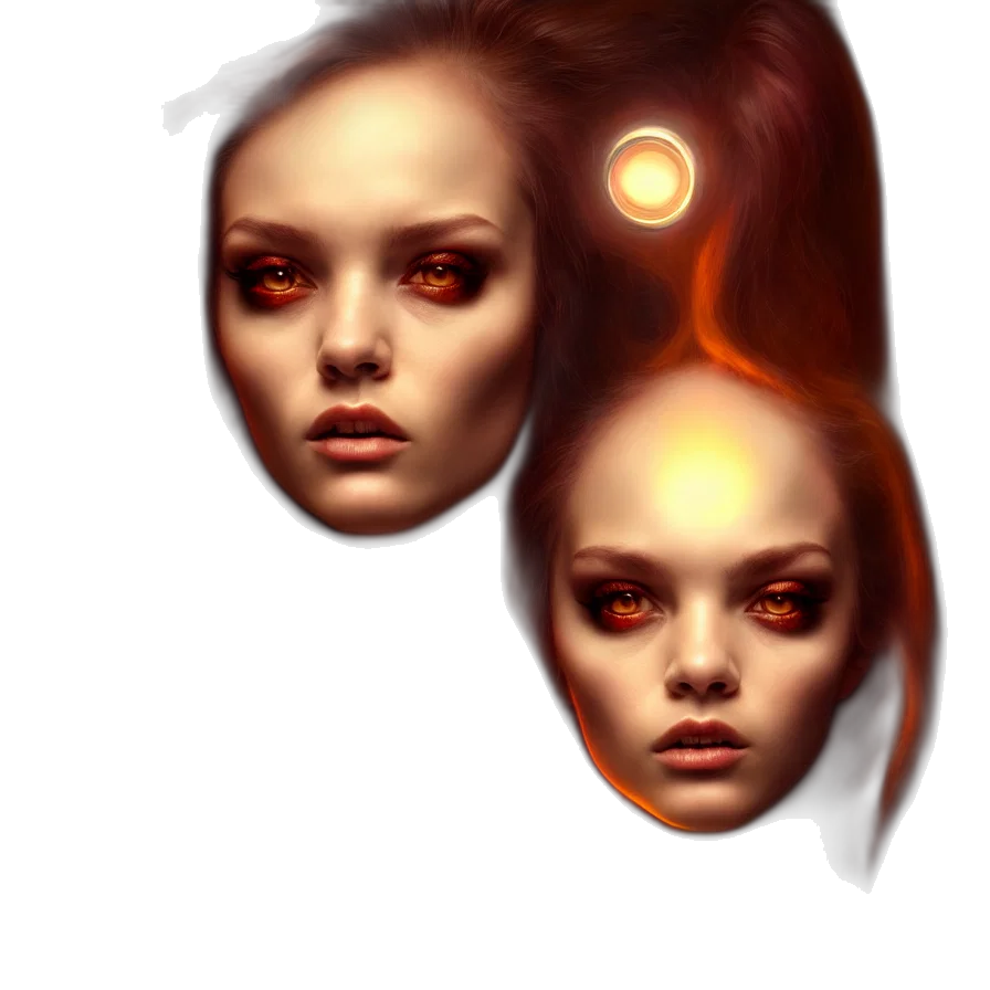 face, mask, hair, concept art transparent PNG cut-out