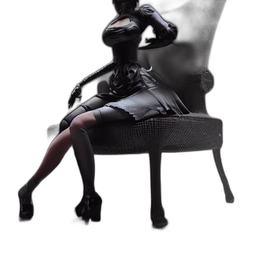 furniture, dress, robot, crown, 3d render, concept art, photorealistic, fantasy art transparent PNG cut-out