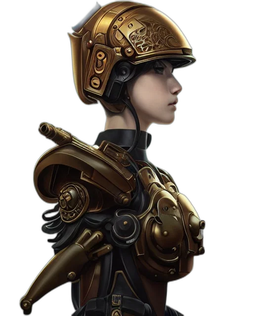 robot, crown, staff, hat, fantasy art, concept art, cyberpunk, photorealistic transparent PNG cut-out