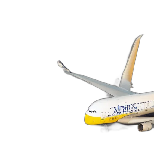 3d render, photorealistic, airbus, a380 transparent PNG cut-out
