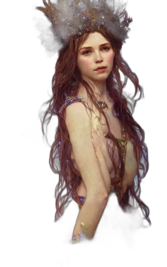 dress, creature, hair, dragon, fantasy art, concept art, photorealistic, oil painting transparent PNG cut-out