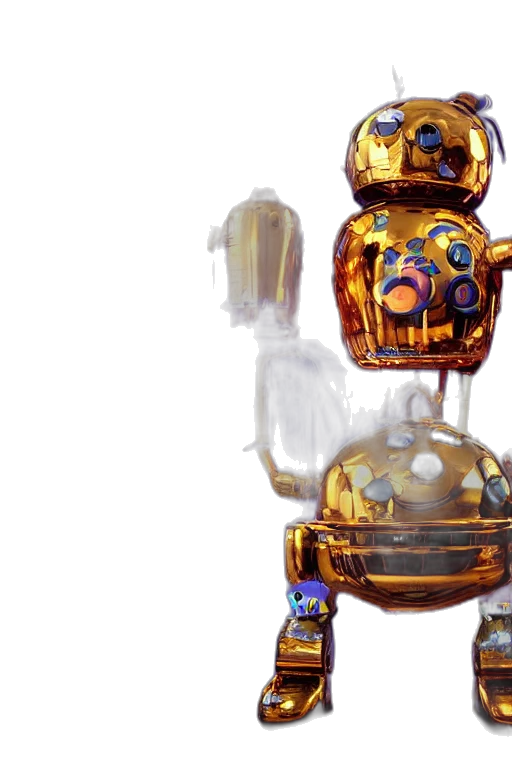 robot, concept art, 3d render, fantasy art, portrait, photo, giant, golden transparent PNG cut-out
