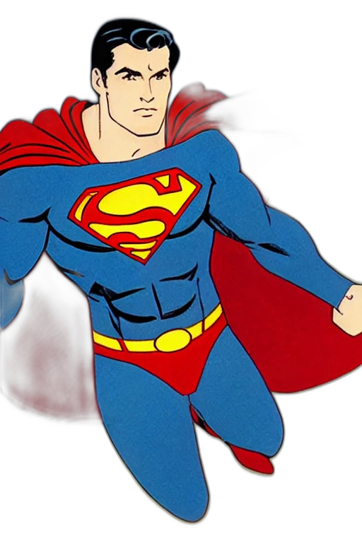 comic book art, cartoon, concept art, photorealistic, superman transparent PNG cut-out