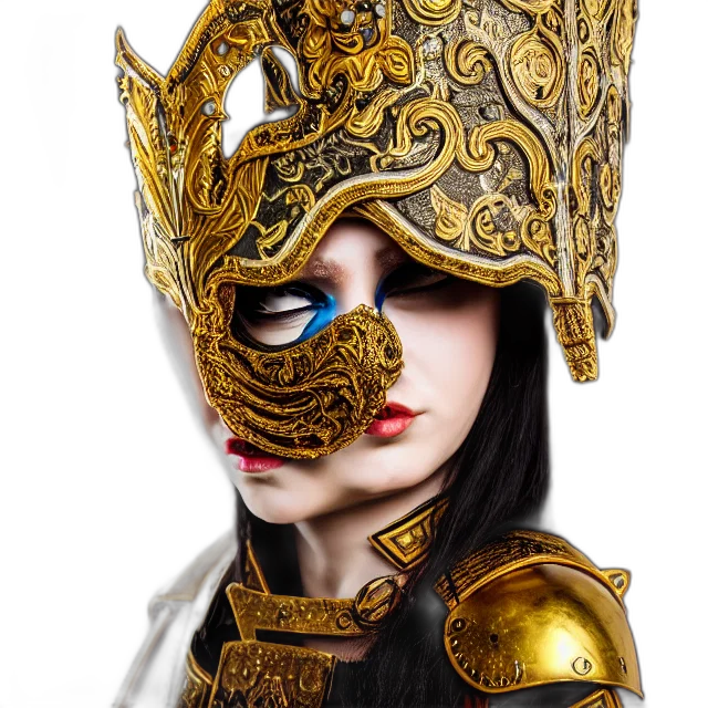 mask, crown, jewelry, face, fantasy art, photorealistic, 3d render, concept art transparent PNG cut-out
