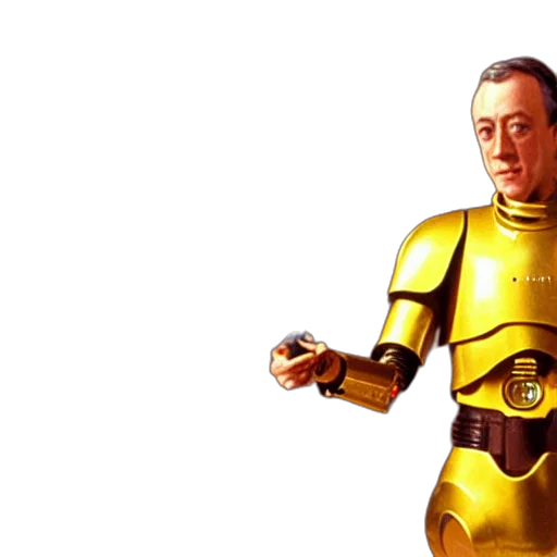 robot, concept art, 3d render, comic book art, photorealistic, outer space, golden, film transparent PNG cut-out