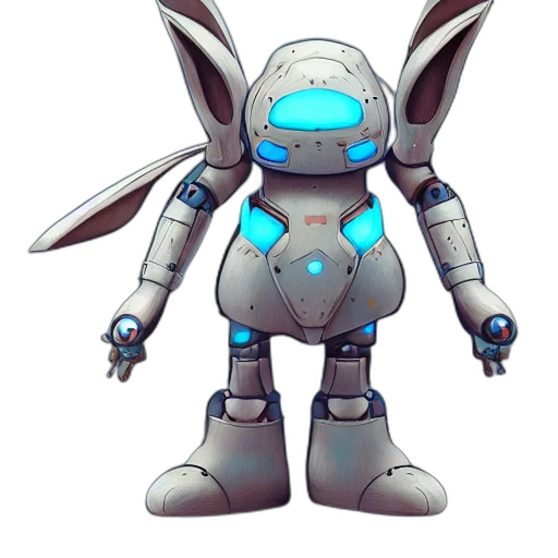 robot, weapon, creature, staff, concept art, 3d render, pixel art, cartoon transparent PNG cut-out