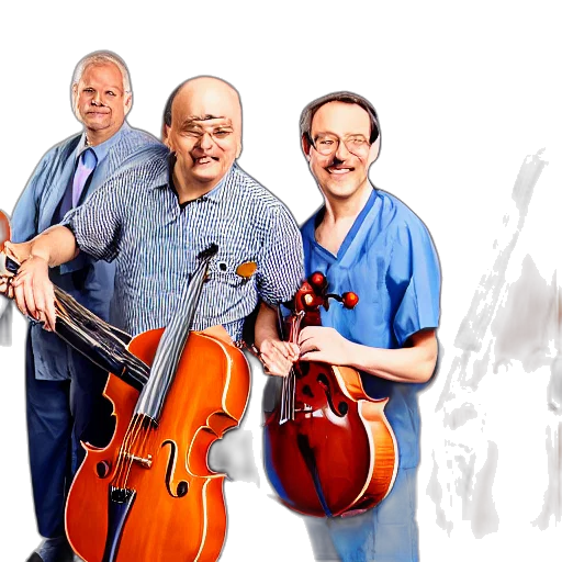 staff, doctors, playing, instruments, together transparent PNG cut-out