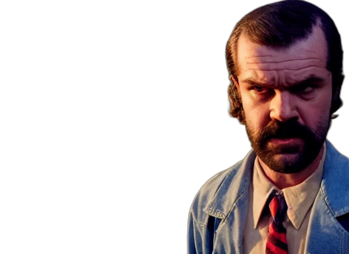 jacket, face, film, still, jim, hopper, mike, wheeler transparent PNG cut-out