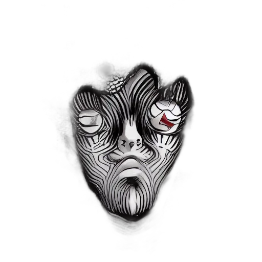mask, face, creature, animal, cartoon, comic book art, pencil sketch, concept art transparent PNG cut-out