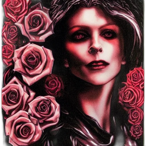 face, flower, photorealistic, comic book art transparent PNG cut-out