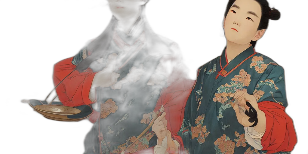 photorealistic, 3d render, oil painting, watercolor, fire, red, ming, dynasty transparent PNG cut-out