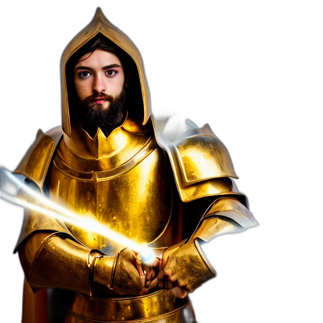 sword, weapon, fantasy art, concept art, 3d render, photorealistic, golden, photo transparent PNG cut-out