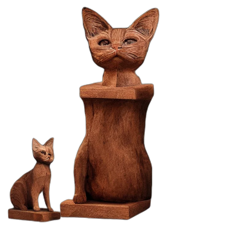 furniture, 3d render, photorealistic, concept art, realistic, wooden, sculpture, carving transparent PNG cut-out