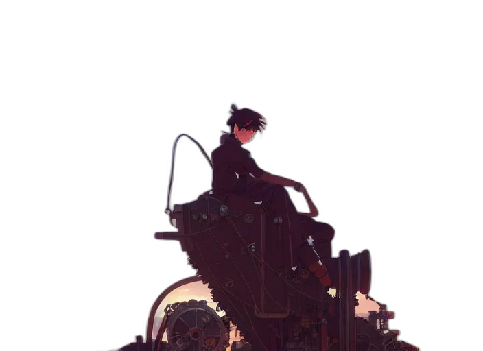 robot, car, staff, weapon transparent PNG cut-out