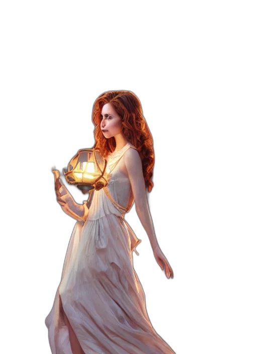 dress, crown, jewelry, staff transparent PNG cut-out