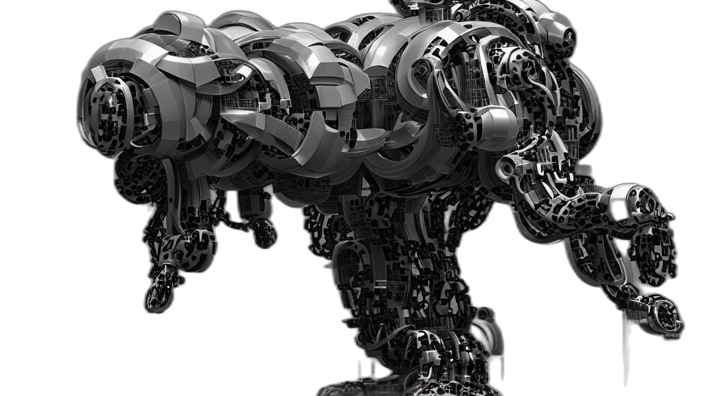 robot, weapon, 3d render, concept art, cyberpunk, robotic, cybernetic, symbiosis transparent PNG cut-out