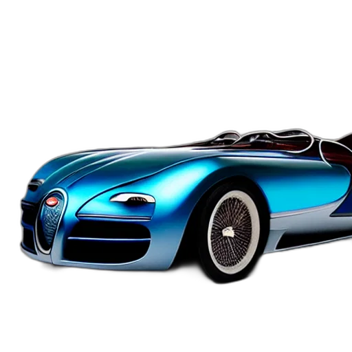 car, 3d render, photorealistic, concept art, cartoon, blue, bugatti, type transparent PNG cut-out