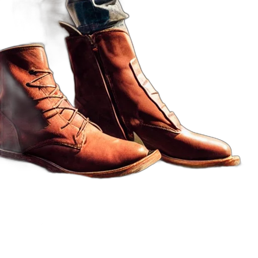 shoes, photorealistic, watercolor, concept art, 3d render, earth tones, these, boots transparent PNG cut-out