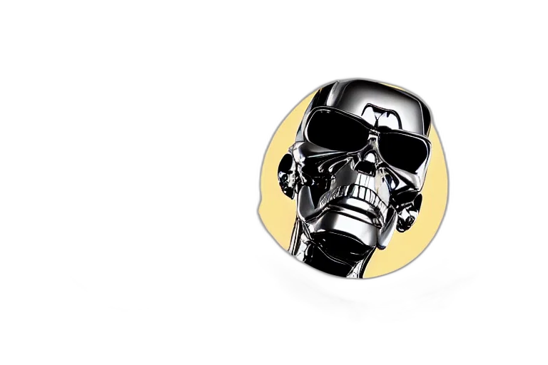 robot, weapon, 3d render, concept art, comic book art, cyberpunk, terminator, chrome transparent PNG cut-out