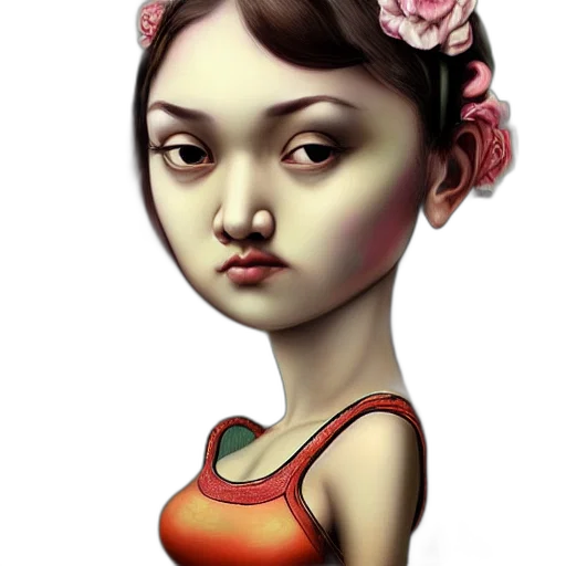 face, dress, jewelry, photorealistic, fantasy art, concept art, oil painting, red transparent PNG cut-out
