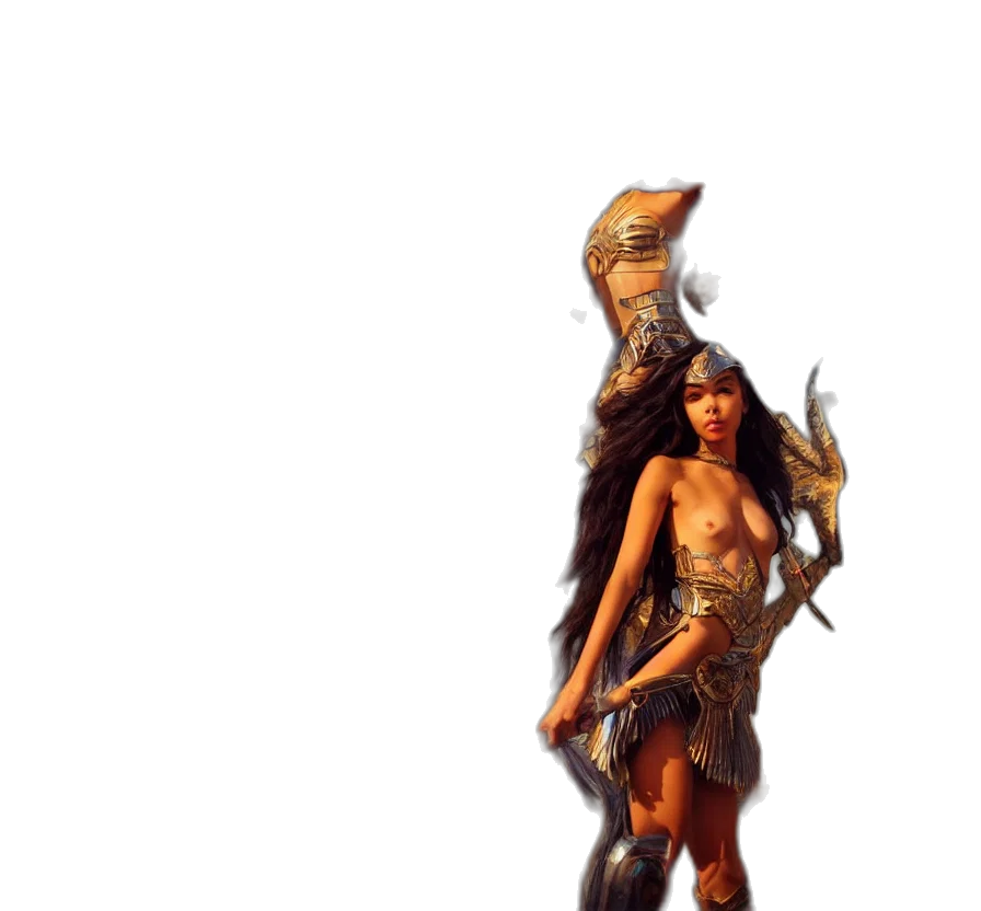 staff, hair, dragon, weapon transparent PNG cut-out